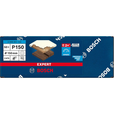 Круги шліфувальні 50 шт BOSCH EXPERT C470 150 мм P150 2608901122