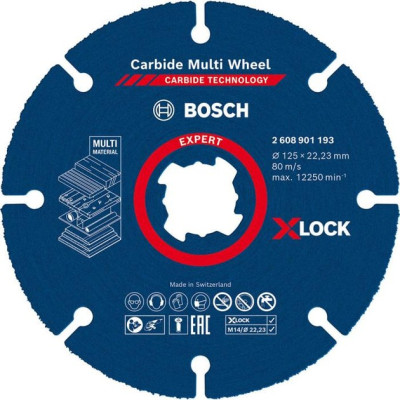 Круги отрезные универсальные 10 шт BOSCH EXPERT Carbide Multi Wheel 125х22.23х1 мм 2608901195