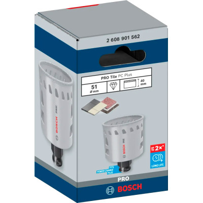 Сверло алмазное по граниту BOSCH PRO Tile PC Plus 51х40 мм 2608901562
