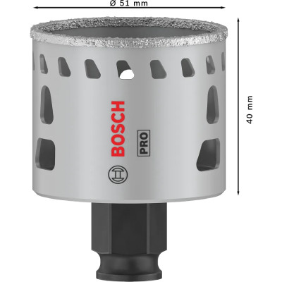 Сверло алмазное по граниту BOSCH PRO Tile PC Plus 51х40 мм 2608901562