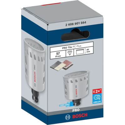 Сверло алмазное по граниту BOSCH PRO Tile PC Plus 57х40 мм 2608901564