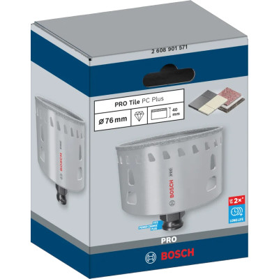 Сверло алмазное по граниту BOSCH PRO Tile PC Plus 76х40 мм 2608901571