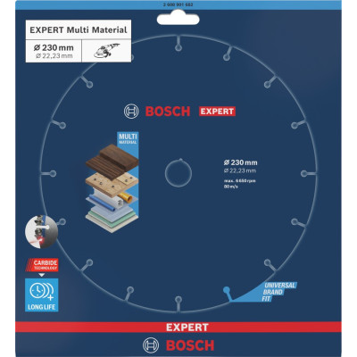 Круг відрізний універсальний BOSCH EXPERT Multi Material 230х22.23 мм 2608901682