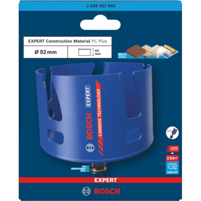 Коронка універсальна BOSCH EXPERT Construction Material PC Plus 98 мм 2608901940