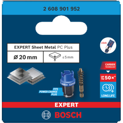 Коронка по листовому металу BOSCH EXPERT Sheet Metal PC Plus 20 мм 2608901952