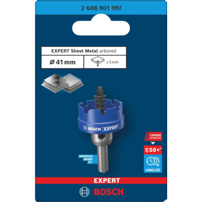 Коронка по металу BOSCH EXPERT Sheet Metal arbored 41 мм 2608901997