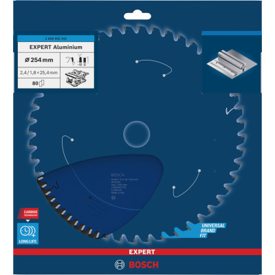 Диск пильний по алюмінію BOSCH EXPERT Aluminium 254х25,4х80 2608902243