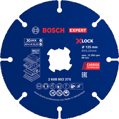Круги відрізні універсальні 10 шт BOSCH EXPERT Carbide Multi Wheel X-Lock 125х22.23х1 мм 2608902377