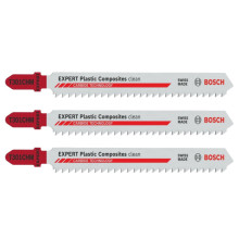 Полотна по пластику та композитах для лобзика 3 шт BOSCH EXPERT Plastic Composites Clean 117 мм T 301 CHM 2608902471