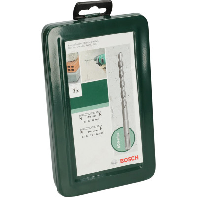 Набор буров по бетону 7 шт BOSCH SDS-Plus 5-12х110-160 мм 2609255543