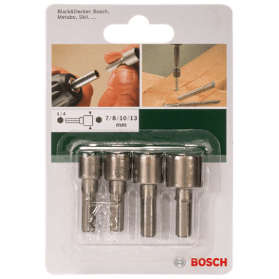 Haбіp гoлoвoк торцевих BOSCH 4 шт 7-13 мм 1/4