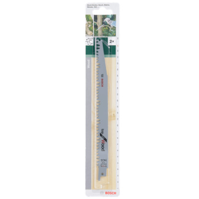 Полотна по дереву для шабельної пили 2 шт BOSCH Top for Wood 228 мм 5 TPI S 1131 L 2609256702