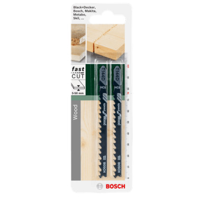 Полотна по дереву для лобзика 2 шт BOSCH HCS Speed for Wood 100х76х4-5.2 мм T 144 D 2609256718