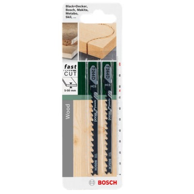 Полотна по дереву для лобзика 2 шт BOSCH HCS Speed for Wood 100х76х4-5.2 мм T 244 D 2609256719