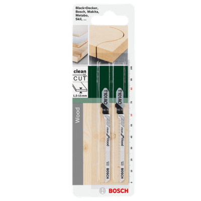 Полотна по дереву для лобзика 2 шт BOSCH HCS Clean for Wood 82х59х1.4 мм T 101 AO 2609256723