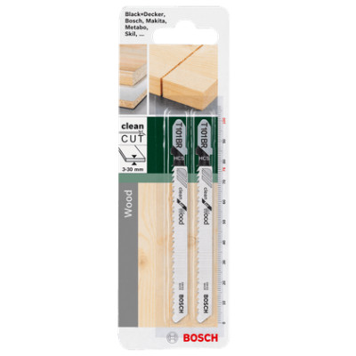 Полотна по дереву для лобзика 2 шт BOSCH HCS Clean for Wood 100х76х2.5 мм T 101 BR 2609256724