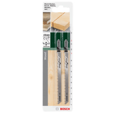 Полотна по дереву для лобзика 2 шт BOSCH HCS Clean for Wood 116х93х3 мм T 301 CD 2609256725