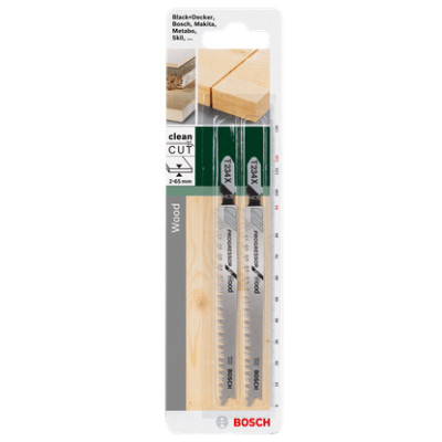 Полотна по дереву для лобзика 2 шт BOSCH HCS Progressor for Wood 116х93х2-3 мм T 234 X 2609256727