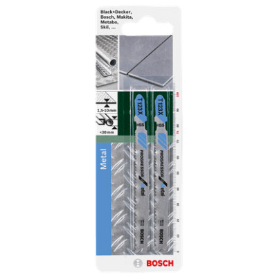 Полотна по металу для лобзика 2 шт BOSCH HSS Progressor for Metal 100х76х1.2-2.6 мм T 123 XF 2609256735