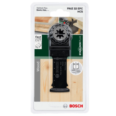 Погружное полотно-насадка для реноватора по дереву BOSCH HCS PAIZ 32 EPC Wood 32х60 мм Starlock PLUS 2609256D55