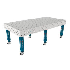 Сварочный стол на колёсах GPPH PRO INOX 2400х1200 мм, fi28, сетка 100х100 мм