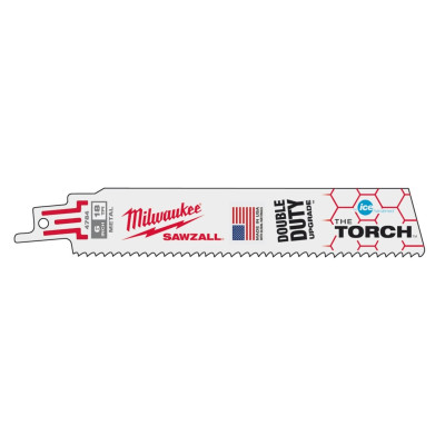 Полотна по металлу для сабельной пилы 5 шт Milwaukee 150 мм 18 TPI Sawzall Torch 48004784