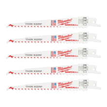 Полотна по дереву для шабельної пили 5 шт Milwaukee 150 мм 5 TPI Sawzall 48005035
