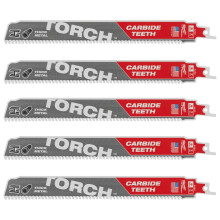 Полотна по металу для шабельної пили 5 шт Milwaukee 230 мм 8 TPI Sawzall Torch 48005502