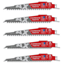 Полотна по дереву для шабельної пили 5 шт Milwaukee 150 мм 5 TPI Sawzall The AX 48005521