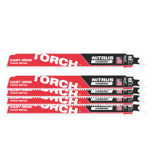 Полотна по металу для шабельної пили 5 шт Milwaukee 230 мм 8 TPI Sawzall Torch Nitrus 48005562
