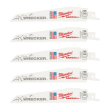 Полотна по металу для шабельної пили 5 шт Milwaukee 150 мм 7/11 TPI Sawzall Wrecker 48005701