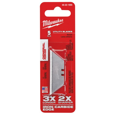 Леза до ножа трапецієподібні 5 шт Milwaukee 19 мм 48221905
