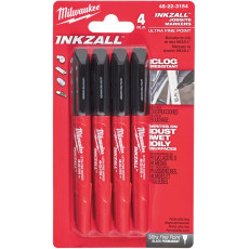 Маркер чорний 4 шт Milwaukee INKZALL Ultra Fine Point 48223154