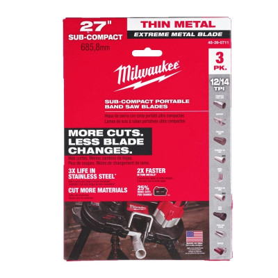 Полотна по металу для стрічкової пили 3 шт Milwaukee Premium Bi-Metal 687.57х12.7х0.5 мм 12/14 TPI 48390711