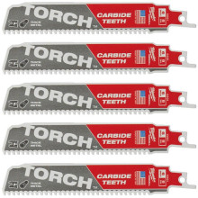 Полотна по металу для шабельної пили 5 шт Milwaukee TCT TORCH 150 мм 8 TPI S 955 CHC 48475501