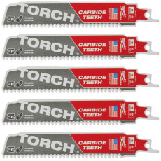 Полотна по металу для шабельної пили 5 шт Milwaukee TCT TORCH 150 мм 8 TPI S 955 CHC 48475501