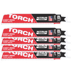 Полотна по металу для шабельної пили 5 шт Milwaukee TCT TORCH NITRUS 150 мм 8 TPI S 955 CHC 48475561