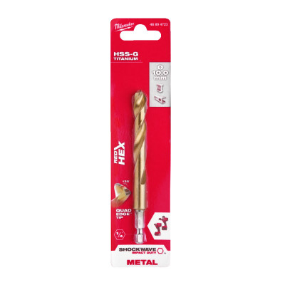 Свердло по металу Milwaukee RedHEX HSS-G TiN 10х76х120 мм 48894723