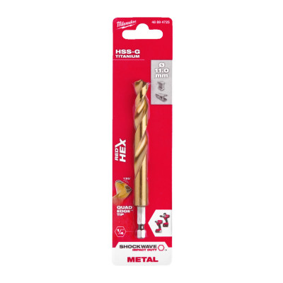 Свердло по металу Milwaukee RedHEX HSS-G TiN 11х80х125 мм 48894725