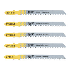 Полотна по дереву для лобзика 5 шт Milwaukee 75х4 мм T 101 D 4932274351