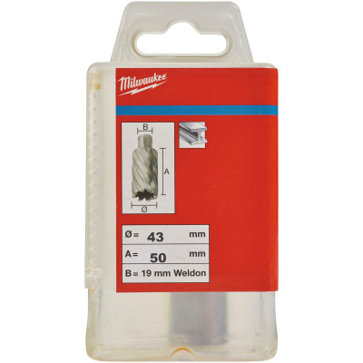 Фреза кольцевая по металлу Milwaukee 43х50 мм Weldon 19 4932371770