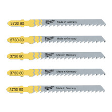 Полотна по дереву для лобзика 5 шт Milwaukee 75х4 мм T 101 DP 4932373080