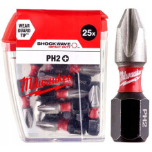 Біти ударні 25 шт Milwaukee Shockwave PH2 25 мм 4932430853