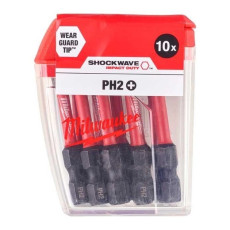 Біти ударні подовжені 10 шт Milwaukee Shockwave PH2 50 мм 4932430855