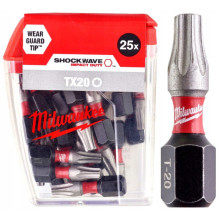 Біти ударні 25 шт Milwaukee Shockwave T20 25 мм 4932430875