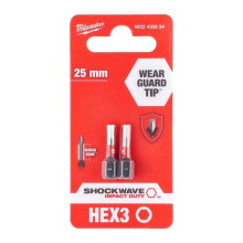 Біти ударні 2 шт Milwaukee Shockwave HEX3 25 мм 4932430894