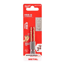 Свердла по металу 2 шт Milwaukee RedHEX HSS-G TiN 3.3х24х67 мм 4932471089