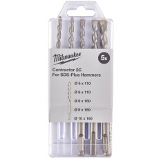 Бури по бетону 5 шт Milwaukee Contractor 5-10х110-160 мм SDS-Plus 4932471242