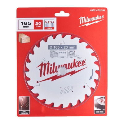 Диск пильний по дереву Milwaukee CSB P W 165х20х24 4932471294