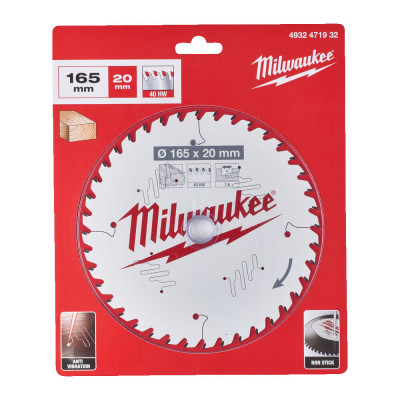 Диск пильный по дереву Milwaukee CSB P W 165х20х40 4932471932